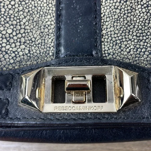 Rebecca Minkoff Love Stingray-Embossed Crossbody, Back Gold - Picture 3 of 12